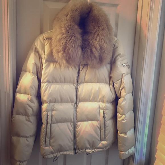 prada down jacket with fur